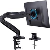 💻 am alphamount single monitor mount stand: adjustable gas spring arm for 27 inch screens, clamp/grommet mounting base logo