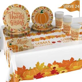 img 4 attached to Thanksgiving Tablecloth Disposable Decoration Dinnerware Household Supplies