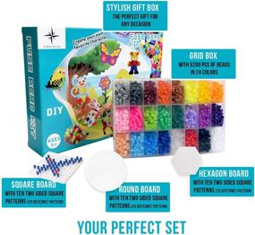 img 2 attached to 🎨 La Ban Collection Perler Beads Kit – 5,200 Pcs 5mm, 24 Vibrant Colors, Includes 3 Pegboards, 2 Tweezers, and 5 Ironing Papers. Ideal Gift for 5-12 Year Olds