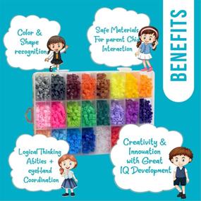 img 1 attached to 🎨 La Ban Collection Perler Beads Kit – 5,200 Pcs 5mm, 24 Vibrant Colors, Includes 3 Pegboards, 2 Tweezers, and 5 Ironing Papers. Ideal Gift for 5-12 Year Olds