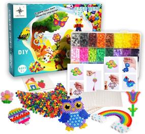 img 4 attached to 🎨 La Ban Collection Perler Beads Kit – 5,200 Pcs 5mm, 24 Vibrant Colors, Includes 3 Pegboards, 2 Tweezers, and 5 Ironing Papers. Ideal Gift for 5-12 Year Olds