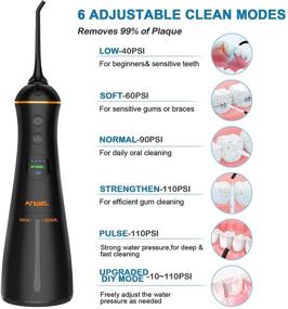 img 2 attached to 🦷 6 Modes Water Flosser and Electric Toothbrush Combo, Cordless Dental Oral Irrigator with 6 Jet Tips &amp; 4 Brush Heads, LCD Display &amp; DIY Mode, 300ML IPX7 Waterproof Teeth Cleaner for Braces Bridges Care