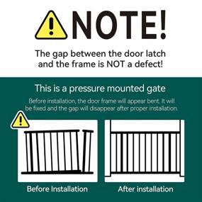 img 3 attached to 👶 Babelio Metal Baby Gate with Wood Pattern, 29-40" Easy Install Pressure Mounted Dog Gate for Stairs and Doorways - No Drilling, No Tools Required! Includes Wall Protectors and Extenders.