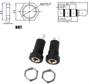 img 1 attached to 🔌 Ximimark 4Pcs 3.5 мм аудио-видео гнездо stereo разъем для пайки на панель - гнездо для наушников – черное с гайкой