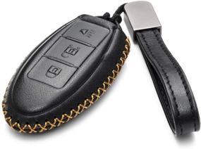 img 3 attached to 🔑 Premium Vitodeco Leather Smart Key Fob Case for Nissan Versa, Sentra, Altima, Maxima, Rogue 2007-2022 - 3 Buttons, Black