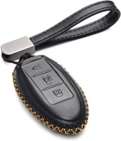 img 4 attached to 🔑 Premium Vitodeco Leather Smart Key Fob Case for Nissan Versa, Sentra, Altima, Maxima, Rogue 2007-2022 - 3 Buttons, Black