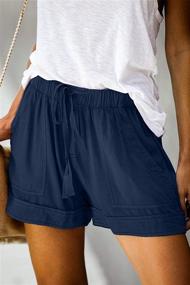 img 3 attached to 🩳 Summer Women's Casual Drawstring Elastic Waist Shorts by QACOHU