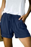 🩳 summer women's casual drawstring elastic waist shorts by qacohu логотип