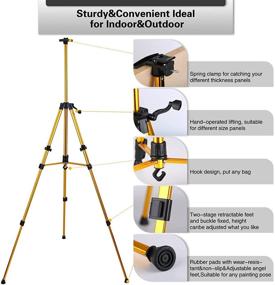 img 1 attached to 🎨 Iusmnur Easel Stand: Adjustable Aluminum Tripod Display with Carrying Bag - Ideal for Table-Top Painting and Displaying (21”-61”)