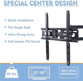 img 3 attached to 📺 Full Motion TV Wall Mount Bracket - Fits Most 23-55 Inch LED, LCD, OLED Flat Screen TVs - Dual Swivel Arm for Max Vesa 400x400mm