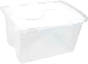 img 3 attached to 📦 Sterilite 19148006 48-Quart Hinged Lid Storage Box in Black