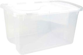 img 4 attached to 📦 Sterilite 19148006 48-Quart Hinged Lid Storage Box in Black