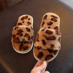 img 3 attached to Slippers Sandals Leopard Rainbow Numeric_13_Point_5 Boys' Shoes for Slippers