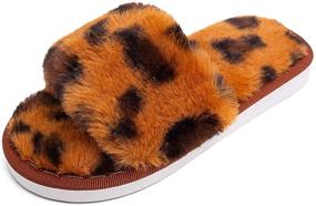 img 4 attached to Slippers Sandals Leopard Rainbow Numeric_13_Point_5 Boys' Shoes for Slippers