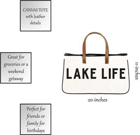 img 1 attached to 🌊 Large Canvas Tote Bag - Lake Life by Creative Brands Pure Design