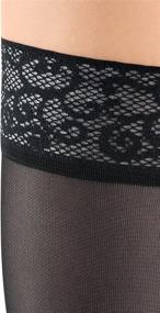 img 2 attached to 🧦 medi Sheer & Soft Women's Compression Thigh Highs with Lace Top-Band - Ebony, III, Standard (20-30 mmHg)