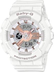 img 1 attached to ⌚ Женские часы Casio BA110RG-7A Baby G - Белые 43.4 мм, резина