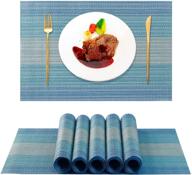 🍽️ 6-piece set of washable fabric placemats for dining table, heat resistant and non-slip pvc waterproof woven vinyl mats – ideal for home kitchen, restaurant, christmas party decorations logo