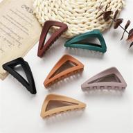 vvs hair claw clips - nonslip french matte claw 👱 clip with strong hold for women and girls with thin hair (triangle) logo