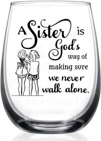 img 4 attached to 👯 Sister Gifts from Sister - 15oz Wine Glass, Mother's Day, Christmas Birthday Gifts for Sister - Ensuring We're Never Alone: A Sister's God-Sent