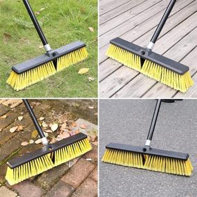 img 3 attached to 🧹 Outdoor Heavy Duty Push Broom - 18-inch Commercial Broom with 63-inch Long Handle for Efficient Cleaning of Decks, Driveways, Garages, Yards, Patios, and Concrete Floors