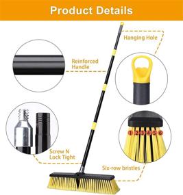 img 1 attached to 🧹 Outdoor Heavy Duty Push Broom - 18-inch Commercial Broom with 63-inch Long Handle for Efficient Cleaning of Decks, Driveways, Garages, Yards, Patios, and Concrete Floors