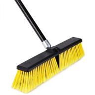 🧹 outdoor heavy duty push broom - 18-inch commercial broom with 63-inch long handle for efficient cleaning of decks, driveways, garages, yards, patios, and concrete floors logo