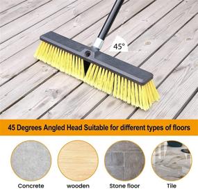 img 2 attached to 🧹 Outdoor Heavy Duty Push Broom - 18-inch Commercial Broom with 63-inch Long Handle for Efficient Cleaning of Decks, Driveways, Garages, Yards, Patios, and Concrete Floors