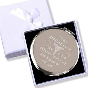 img 4 attached to 🌿 Blue Leaves: Stainless Steel Mirror Nurse Gifts for Women - Perfect Nurse Retirement & Gift Ideas, Makeup Mirror for Nurses