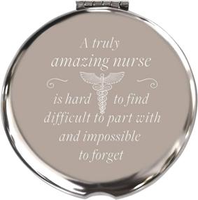img 3 attached to 🌿 Blue Leaves: Stainless Steel Mirror Nurse Gifts for Women - Perfect Nurse Retirement & Gift Ideas, Makeup Mirror for Nurses