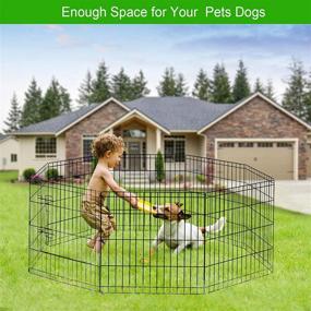 img 3 attached to Foldable Metal Pet Dog Playpen - Portable Puppy Exercise Pen & Fence for Small Dog, Travel, Camping - 8 Panel, 24x24 inches
