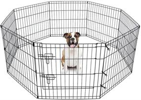 img 4 attached to Foldable Metal Pet Dog Playpen - Portable Puppy Exercise Pen & Fence for Small Dog, Travel, Camping - 8 Panel, 24x24 inches