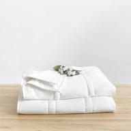 🛌 baloo soft weighted blanket - heavy cotton quilted blanket (20 lb full/queen, 60x80 in., pebble white) logo