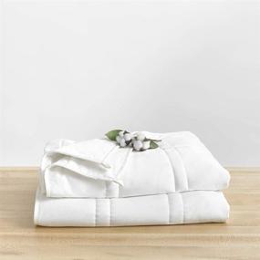 img 4 attached to 🛌 Baloo Soft Weighted Blanket - Heavy Cotton Quilted Blanket (20 lb Full/Queen, 60x80 in., Pebble White)