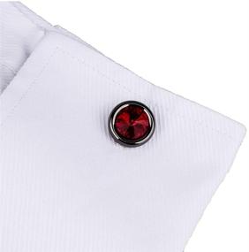 img 3 attached to 💎 Swarovski Crystal Cufflinks: Exquisite Men's Accessories for Cuff Links, Shirt Studs & Tie Clips by HAWSON