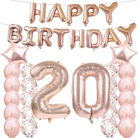 img 4 attached to 🎉 20th Birthday Decorations Party Supplies: Rose Gold Balloons, Number 20 Mylar Balloon & Latex Balloon Decoration - Sweet 20th Birthday for Girls, Photo Props