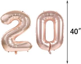 img 3 attached to 🎉 20th Birthday Decorations Party Supplies: Rose Gold Balloons, Number 20 Mylar Balloon & Latex Balloon Decoration - Sweet 20th Birthday for Girls, Photo Props