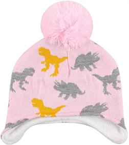 img 3 attached to 🦖 Duroyeree Kids' Beanie with Pom Pom, Dinosaur Lining - Accessories for Cold Weather