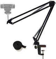 📸 webcam arm stand adjustable suspension boom scissor arm mount holder for logitech c920 c930 c922 c615, microsoft lifecam and more with 1/4" thread logo