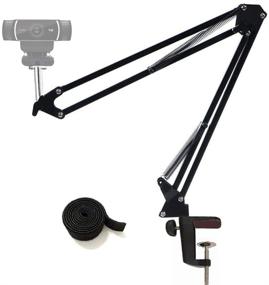 img 4 attached to 📸 Webcam Arm Stand Adjustable Suspension Boom Scissor Arm Mount Holder for Logitech C920 C930 C922 C615, Microsoft LifeCam and more with 1/4" Thread