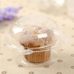 img 1 attached to 🧁 25 PC Plastic Clear Individual Cupcake Holders - Disposable Cupcake Containers for Bulk Storage (25 PCS)