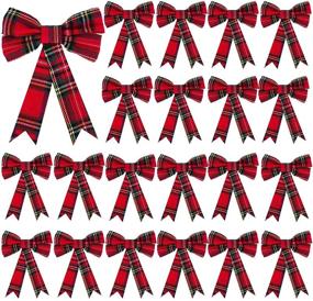 img 4 attached to WILLBOND Christmas Plaid Holiday Decorative