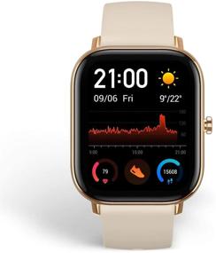 img 3 attached to 🌟 Смарт-часы Amazfit GTS Fitness с монитором сердечного ритма, длительным сроком службы аккумулятора, управлением музыкой, большим дисплеем, отслеживанием сна и плавания, GPS, водонепроницаемостью, интеллектуальными уведомлениями, цвет Desert Gold