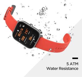 img 1 attached to 🌟 Смарт-часы Amazfit GTS Fitness с монитором сердечного ритма, длительным сроком службы аккумулятора, управлением музыкой, большим дисплеем, отслеживанием сна и плавания, GPS, водонепроницаемостью, интеллектуальными уведомлениями, цвет Desert Gold