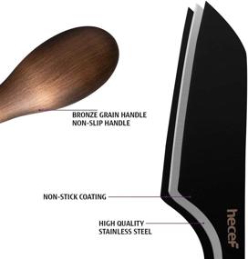 img 2 attached to 🧀 Hecef Cheese Knife Set of 3, Bronze Grain Multipurpose Cheese Knife Set, Retro Cheese Knife - Includes Pronged Knife, Hard Cheese Knife &amp; Chisel Knife in Black - Excellent Gift with Gift Box