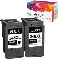 🖨️ ejet remanufactured ink cartridge replacement for canon 245 and 246 245xl 246xl 243 244 for pixma tr4520 ts3122 ts3322 ts3320 tr4522 mg2522 mx490 mx492 mg3022 mg2520 printer (2 pack: 1 black, 1 tri-color) logo