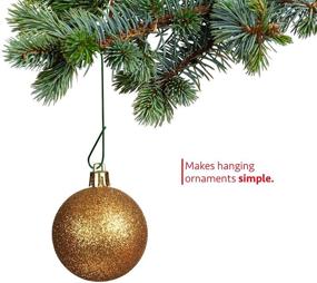 img 3 attached to 🎄 300 Pack Green Metal Wire Ornament Hooks for Christmas Tree Decoration - R'ND Christmas Tree Decorating Hangers for Hanging Ornaments