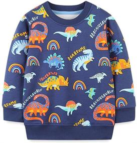 img 4 attached to Cozy and Stylish LittleSpring Toddler Boys' Crewneck Sweatshirt Pullover: Premium Comfort and Style for your Little One