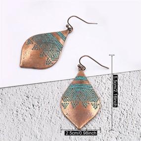 img 3 attached to 🌟 Andpai Unique Handmade Bohemian Engraved Pattern Hammered Shield Vintage Gold Silver Earrings: Stunning Dangle Drop Jewelry for Women and Girls