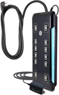 💡 ge ultrapro 12 outlet surge protector: 4320 joules, 8 ft power cord, tethered 2 usb ports, flat plug, power filter, circuit breaker - black, ul listed logo